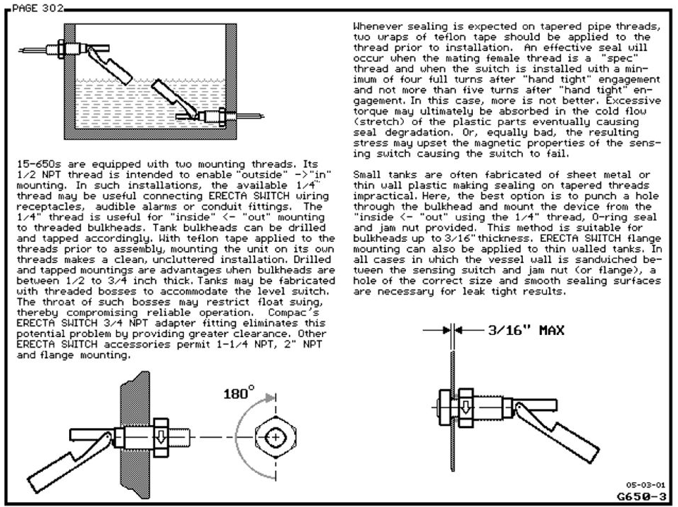 A General Description - 3 of a 15-650-PP Level Switch.