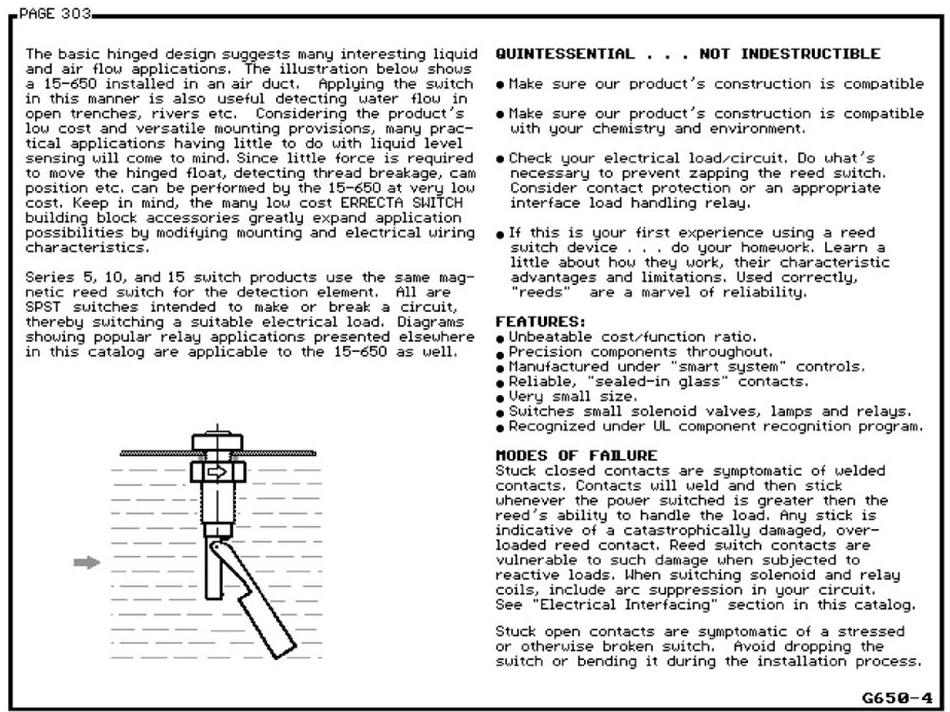 A General Description - 4 of a 15-650-PP Level Switch.