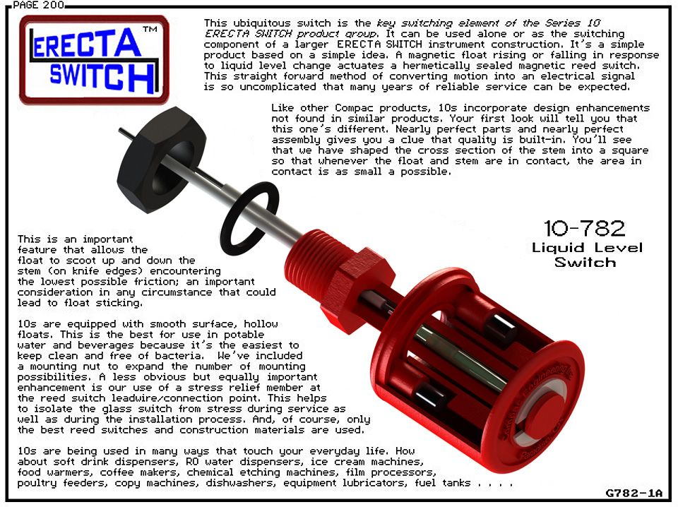 A close-up view of a 10-782-KR Level Switch, a versatile and reliable device that can detect liquid level changes.